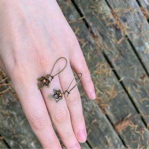 Handmade brass leaves earrings